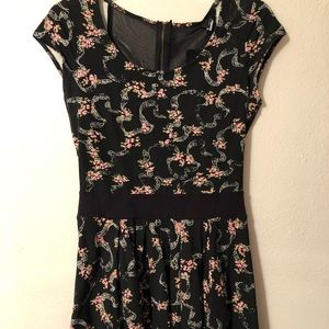 Little black dress with flowers